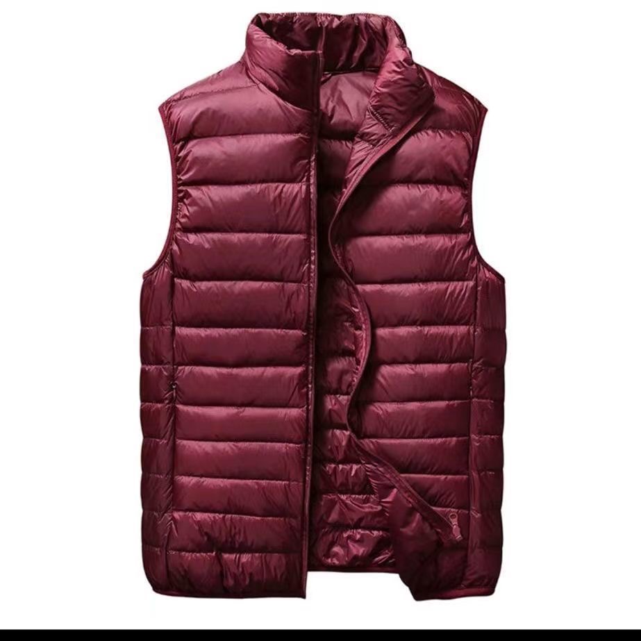 反季轻薄羽绒棉服时尚休闲坎肩百搭男士加肥加大韩版保暖马甲外套