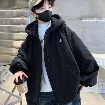 男童加绒外套2025秋冬新款中大童