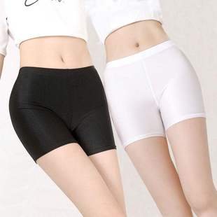 女夏天薄款 防走光3分打底裤 冰丝光泽裤 大码 保险安全短裤 2条装