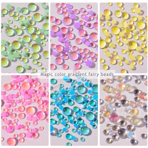 幻彩半圆人鱼珠泡泡珠美甲饰品