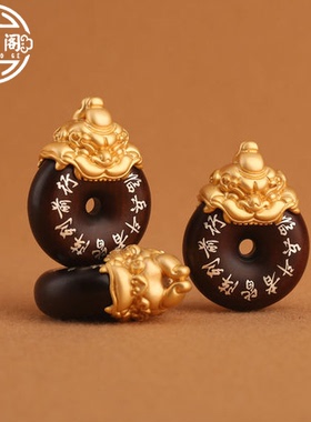 灵宝阁高级黄铜如意文玩葫芦挂件装饰摆件轻奢小众