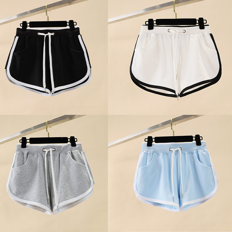 纯棉韩版运动短裤女夏季阔腿大码胖mm跑步高腰热裤宽松休闲睡裤潮