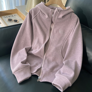 初冬短款 加绒连帽外套女加厚秋冬季 独特漂亮巨好看 爆款 2025新款