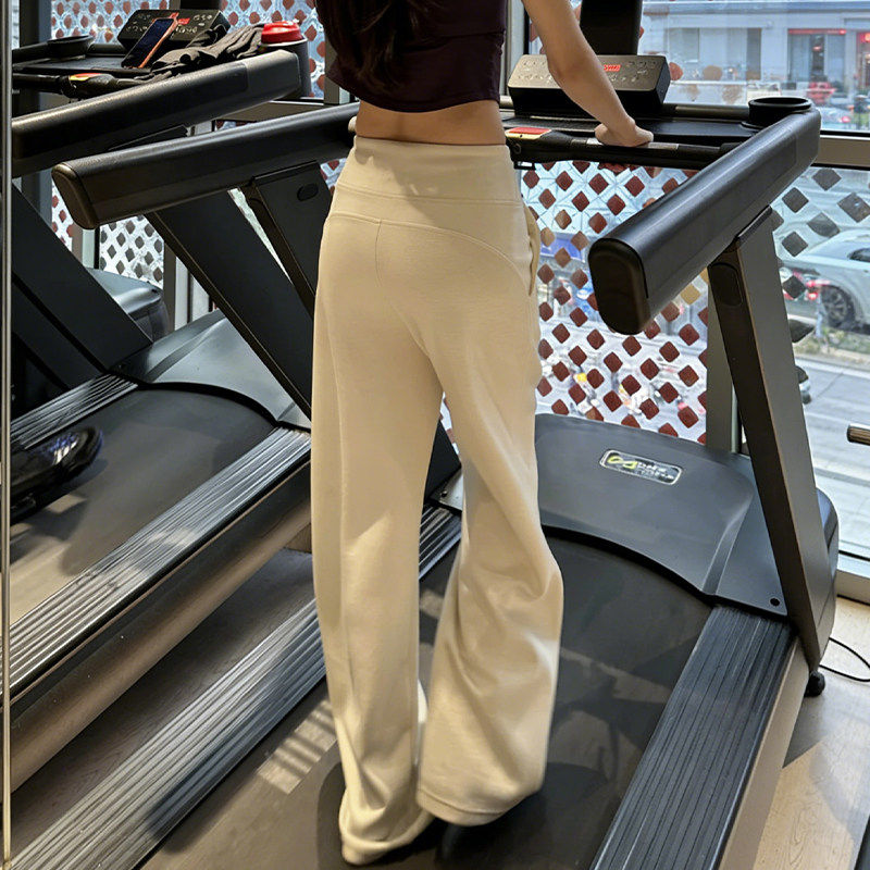 白色阔腿裤女夏季薄款高腰垂感宽松休闲裤慵懒风小个子直筒运动裤