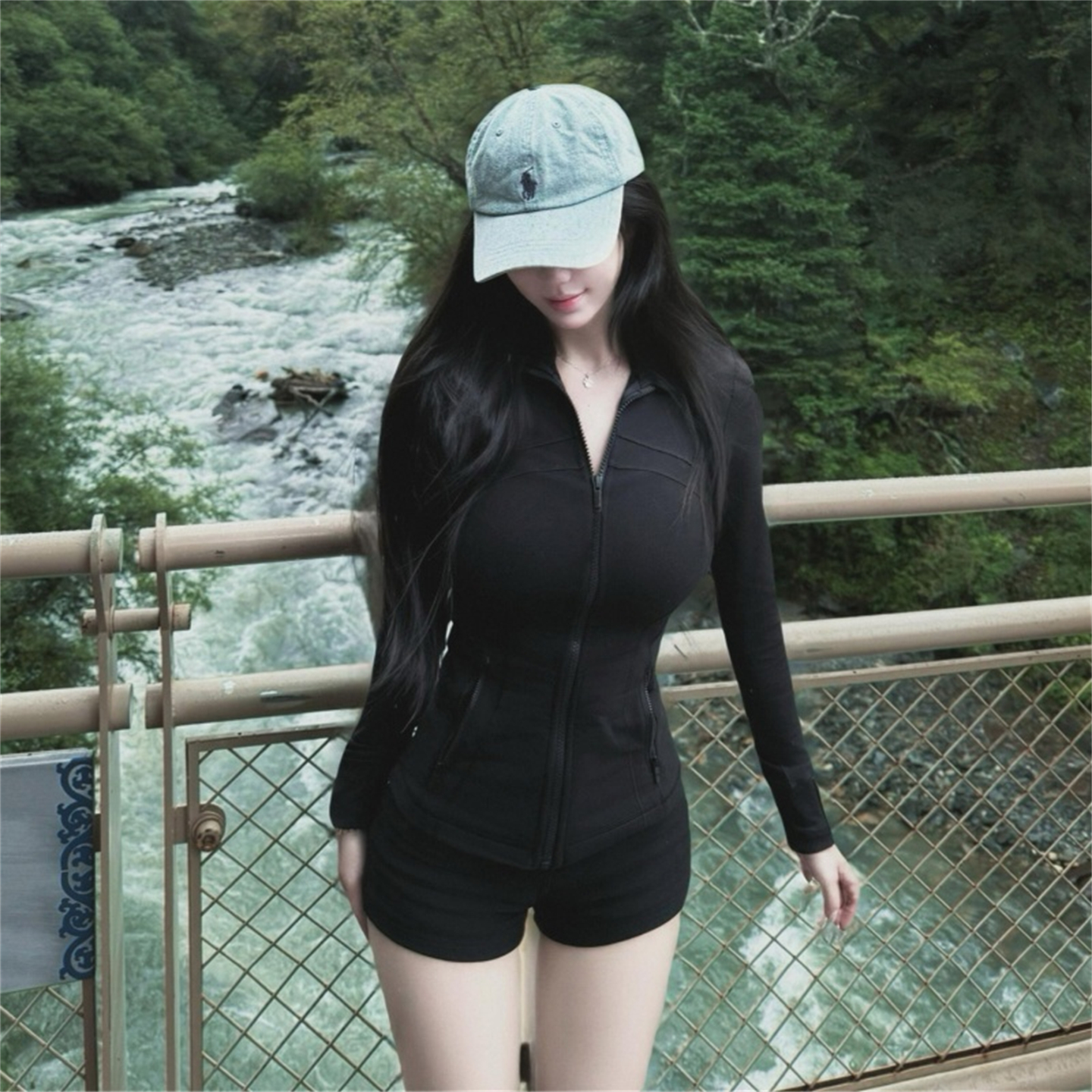 修身防晒运动瑜伽服女春秋季立领收腰显瘦百搭外套黑色健身骑行服