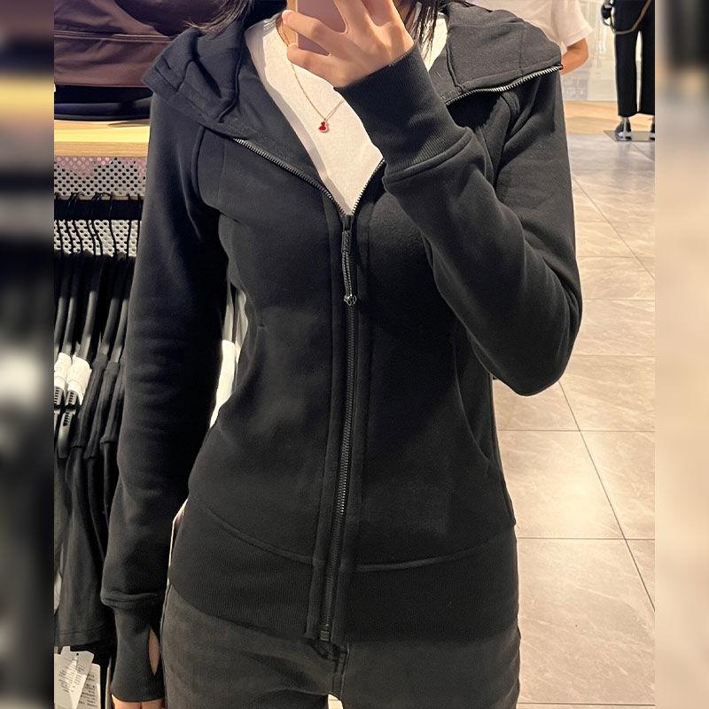 纯色外套女春秋季2025新款拉链修身开衫连帽收腰卫衣显瘦纯棉上衣