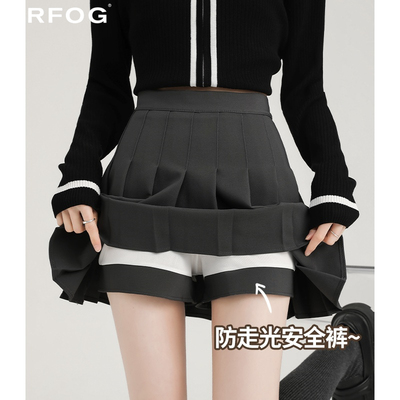 灰色百褶裙女防走光百搭半身裙子