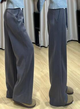 美式高街运动裤女春秋季2025新款显瘦lulu同款卫裤窄版休闲阔腿裤