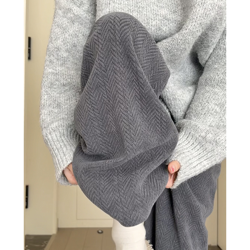 灰色雪尼尔阔腿裤女秋冬季2024新款高腰垂感休闲运动直筒加绒裤子