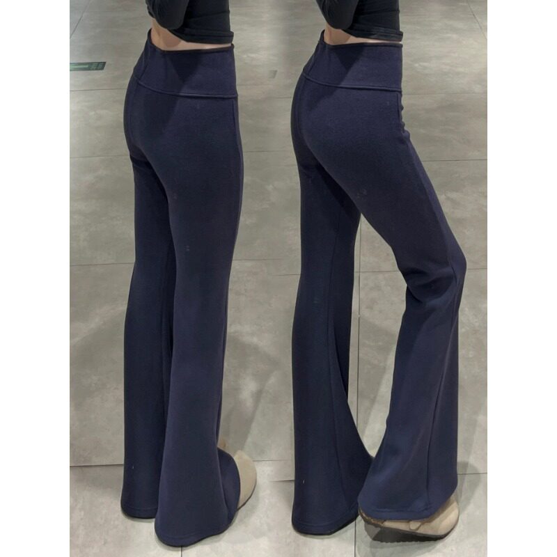 美式微喇裤女春秋低腰垂感外穿包臀阔腿运动裤小个子瑜伽喇叭卫裤