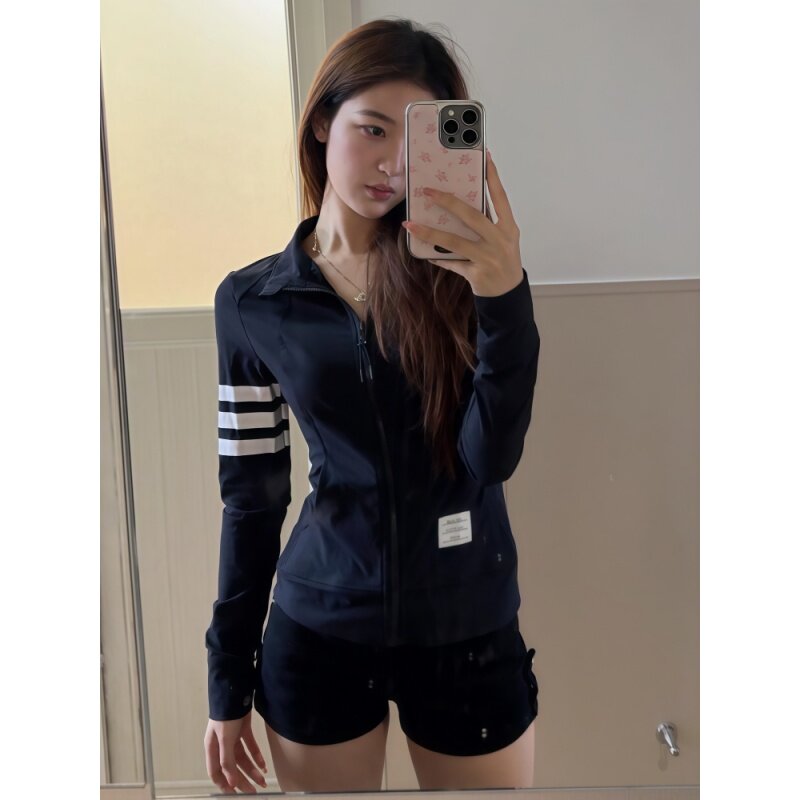美式立领三条杠薄款修身防晒上衣