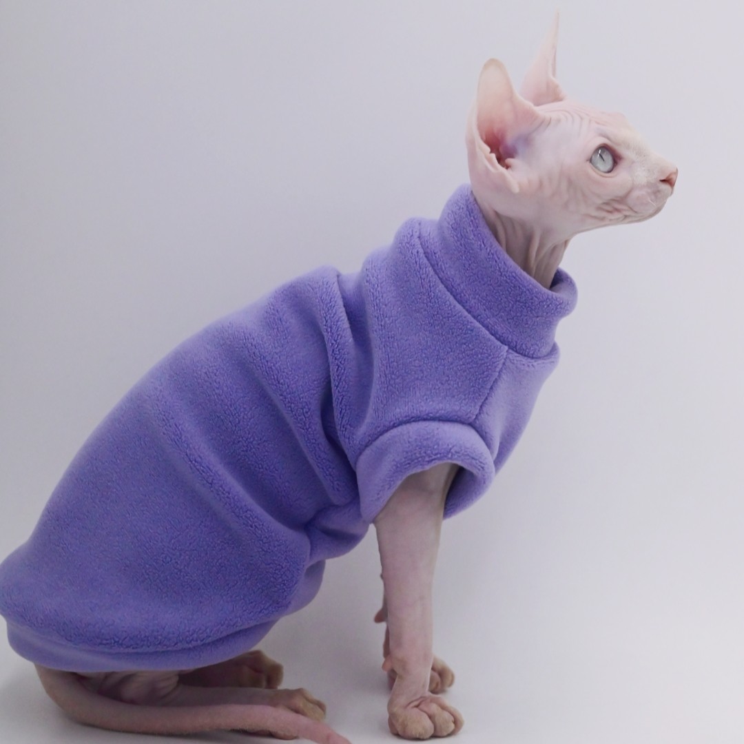 无毛猫衣服秋冬款加厚毛绒超柔斯芬克斯猫衣服,德文,柯尼斯