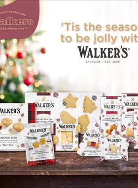 Walkers 圣诞2024英国原装进口新年春节冬季新款铁盒黄油饼干礼盒
