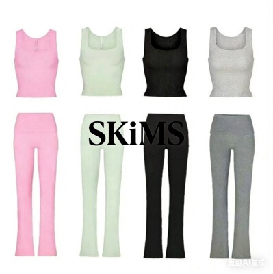 skims卡戴珊同款高腰微喇休闲裤