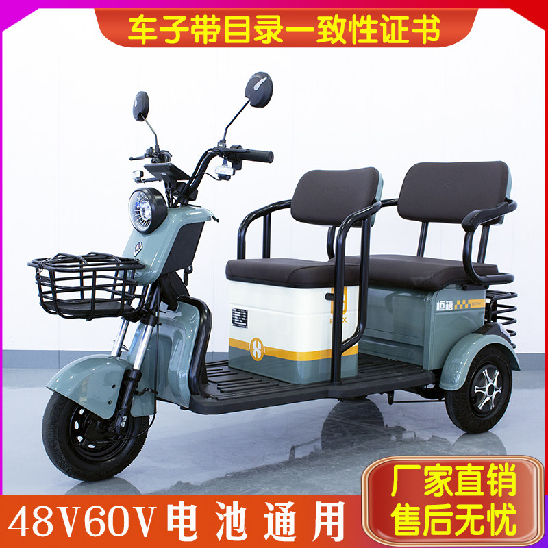 新国标上牌电动三轮车老年人代接送孩子家用客货两用步双排电瓶车