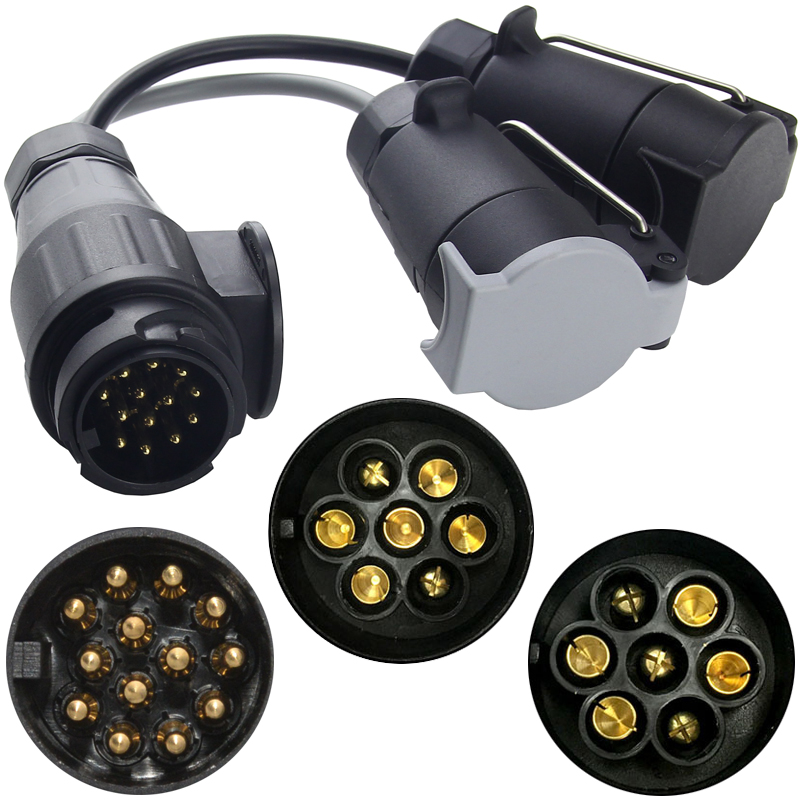 适用于哈佛方程豹游骑侠长城炮蔚来小鹏拖车电源插座13芯转接头7