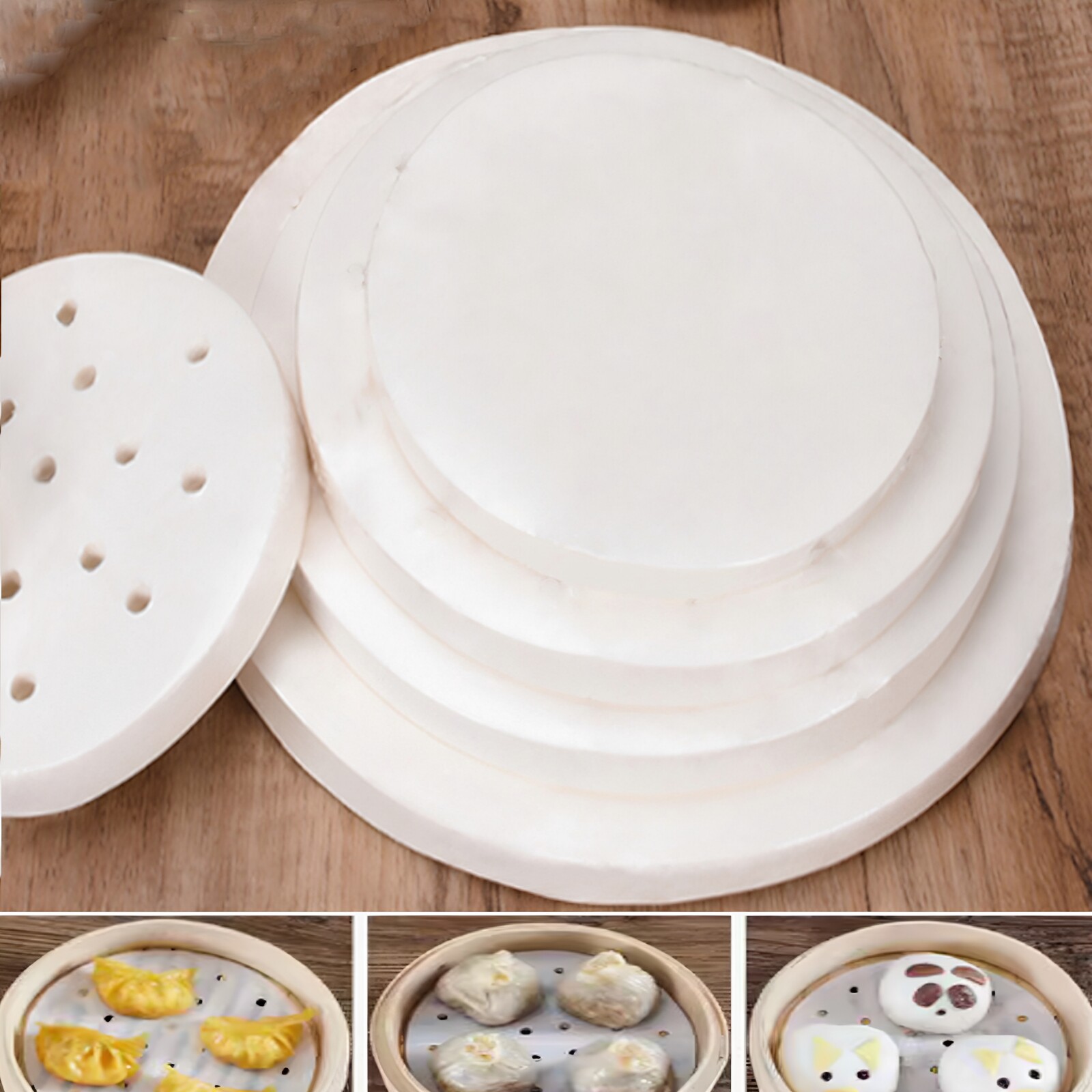 烘焙食品油纸 蒸包子不粘圆形馒头垫纸蒸笼纸蒸屉点心小笼包底纸