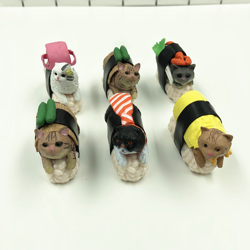日本卡通猫猫 寿司猫 猫星人可爱猫咪饭团 创意模型摆件装饰 扭蛋
