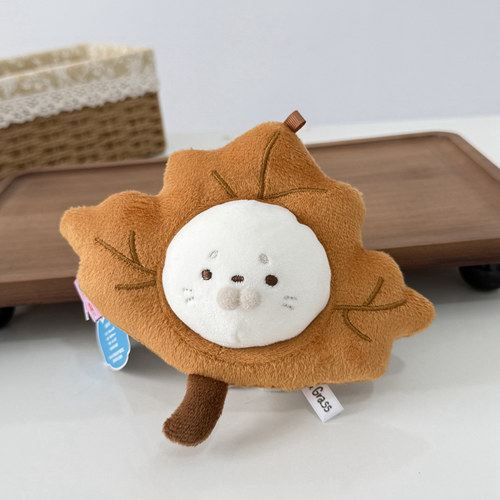 可爱枫叶造型毛绒头套10cm娃娃卡通玩偶田园风娃衣男女通用创意