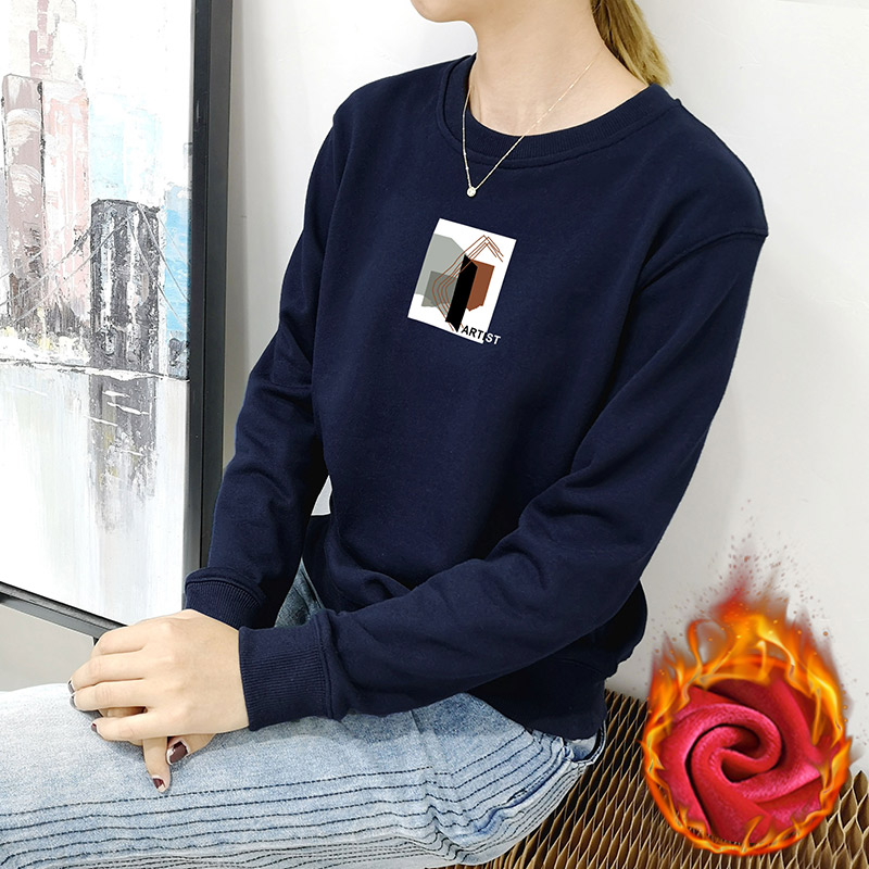 慵懒加绒加厚新款韩版宽松卫衣