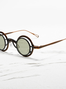 匠心手造套圈日韩潮流新品墨镜纯钛套圈太子镜墨镜双层套镜壳罗心