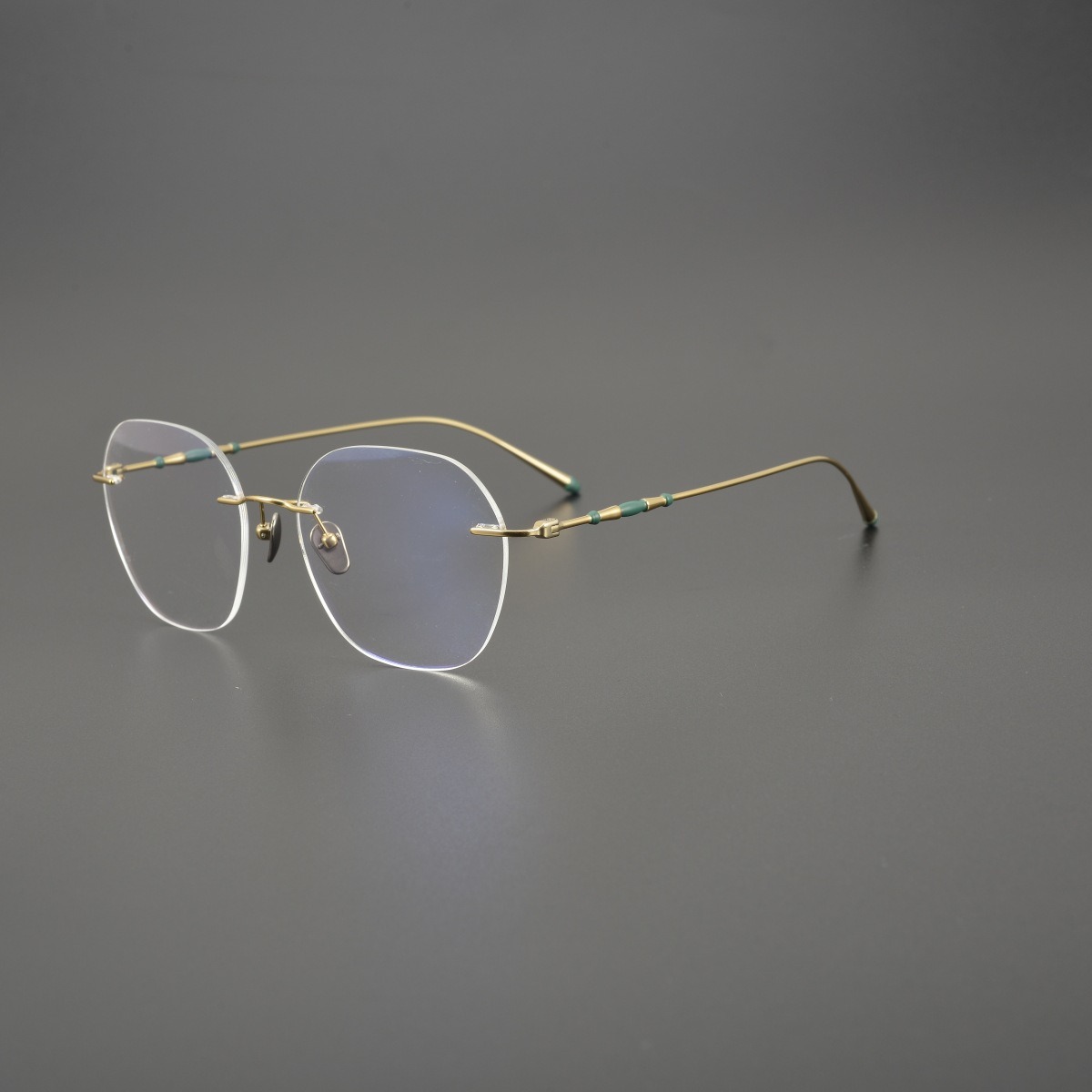匠心手造松田同款RLT-5931超轻纯钛板材圆形无框复古近视眼镜框架