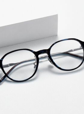 NPM117新款复古眉毛架999.9同款纯钛细节反弹弓女款素颜潮流眼镜