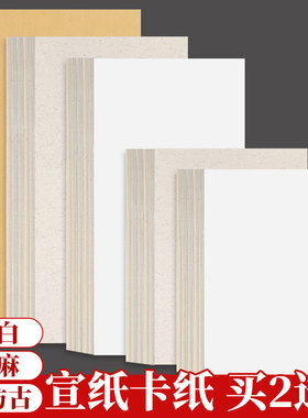 加厚宣纸卡纸全白全麻全仿古镜面纸生宣熟宣半生熟书法国画专用作品纸水墨画工笔画山水画创作纸镜片空白软卡