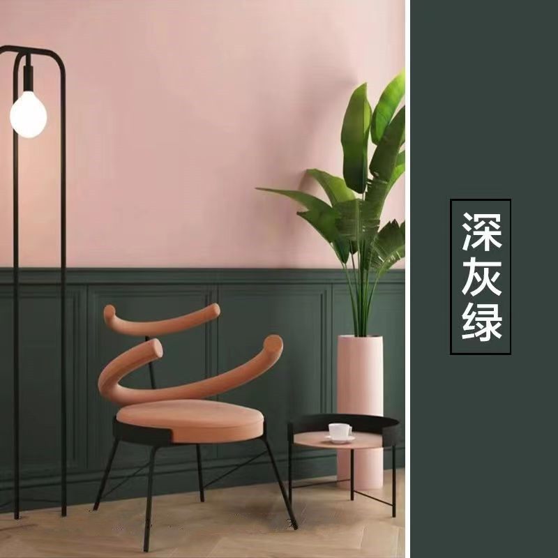 深绿色内墙漆室内家用复古灰绿油漆水性乳胶漆无味背景墙自刷小桶