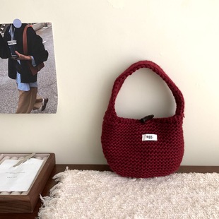 手工编织包手提包针织毛线包手拿包 韩国博主同款 lucky shoppee
