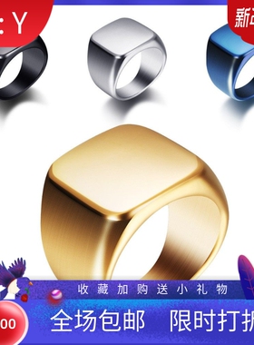 新款简约光面钛钢戒指不锈钢简约18MM男女玫瑰金戒指可印Logo厂家