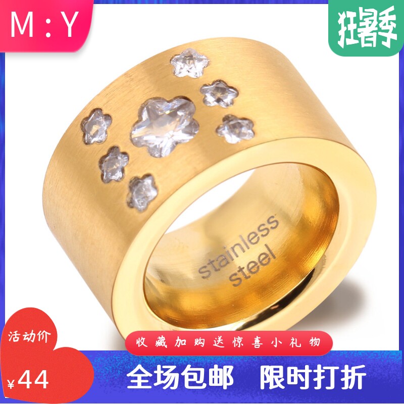 原创戒指镶钻花朵韩版现货手饰品