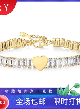 新款INS饰品不锈钢手链锆石搭配桃心时尚简约轻奢设计感小众饰品