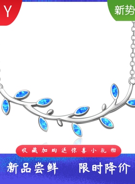 简约项饰女春夏锁骨链蓝色进口o