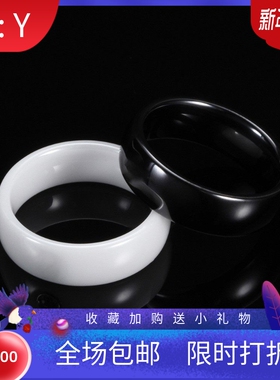 新款厂家6MM光面陶瓷戒指简约百搭男女通用戒指配饰情侣对戒热卖