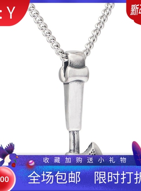 新款欧美跨境复古做旧朋克钛钢铸造斧头项链霸气父亲节礼物个性项