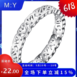 钛钢女士戒指指环现货 时尚 厂家直销爱心不锈钢镂空戒指女韩版 新品