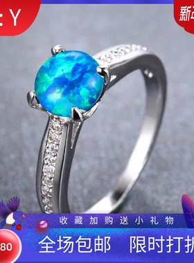 新款跨境热销 皓石澳宝女戒指四爪边镶满钻欧美复古厂家