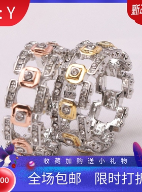 新款跨境亚马逊戒指合金简约镶锆石时尚潮流指环戒指个性热卖