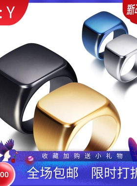 新款跨境欧美热卖戒指复古简约光面18MM304不锈钢钛钢指环可激光