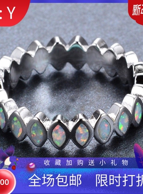 新款跨境马眼圈圈戒指简约个性小众轻奢指环戒指