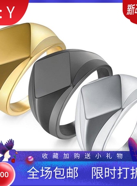 新款欧美个性简约18MM棱形光面不锈钢戒指时尚钛钢戒指可激光Logo