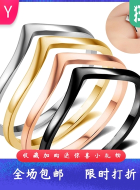 极简欧美创意5MM不锈钢指环四色