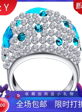 蓝色女士欧美风现货戒指新品