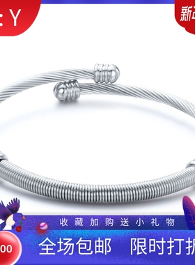 新款欧美跨境热卖时尚手镯 简约电缆线钢丝线加粗5MM可调节手环女
