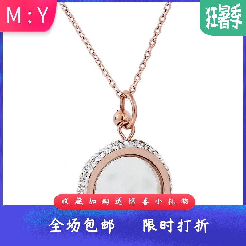 电镀钛钢水钻超强保色锁骨链新品