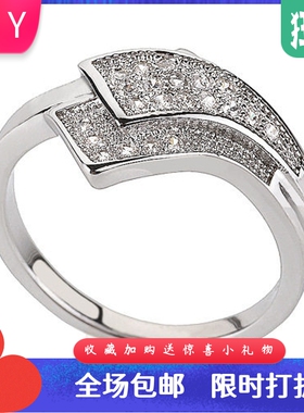 银白色波浪欧美风现货戒子新品