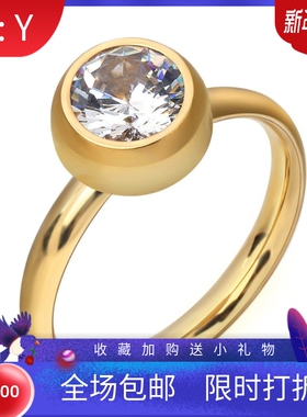 新款欧美简约个性钻可拆卸女士尾戒 时尚钛钢戒指不锈钢戒指