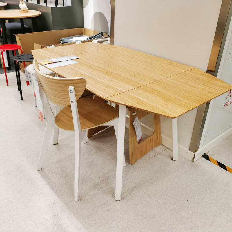木色折叠桌翻板桌折叠原木竹子书桌学习办公餐桌简约欧式