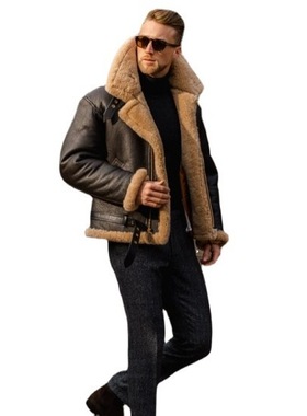 Russian fur one-piece winter leather coat皮毛连体皮草大衣男